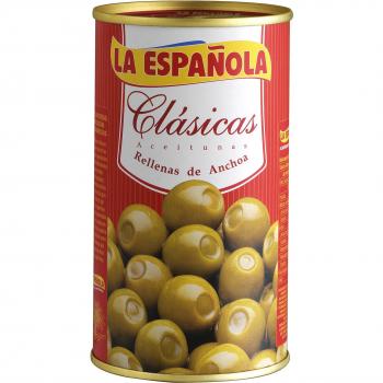 La Española - Aceitunas verdes rellenas de anchoa clásicas - 150 g - [Pack de 3]