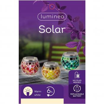 Lámpara solar diseño mosaico Lumineo 894596 de 9 cm