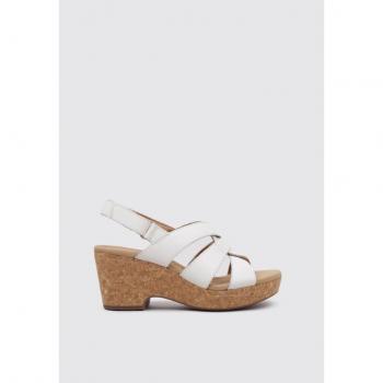 Clarks Giselle Beach Sandalia con Cuña Mujer Blanco 35.5