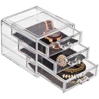 Compactor Organizador maquillaje y bisutería Transparente 12.3 x 15 x H.10.7 cm