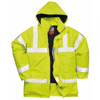 Chaqueta de Lluvia Ignífuga y Antiestática de Alta Visibilidad Bizflame Amarilla 2XL