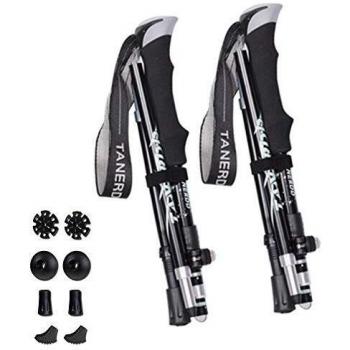 Bastón de Senderismo,Bastón de Trekking Plegable Anti-Choque Ultra Ligero Ajustable - Bastones de Marcha para Practicar Senderismo, Caminar, Viajar, Viajes de Mochilero