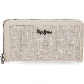 Cartera Pepe Jeans Maddie con cremallera beige