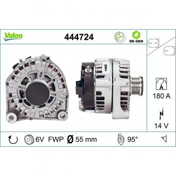 Alternador VALEO 444724 Remanufacturado Premium 14v 180a para BMW Serie 1, Serie 3, Serie 5, X1 y X3