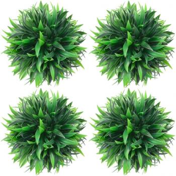 Esfera Bosso Artificial 4 Piezas 15 cm, Bolas de Boj Artificial 4 Unidades 15 cm