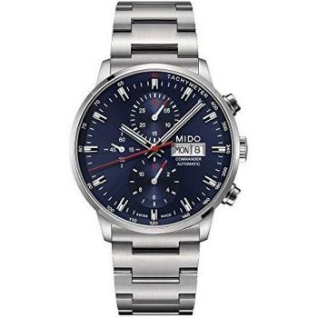 Mido Commander Blue Dial Stainless Steel Men's Chronograph Watch
