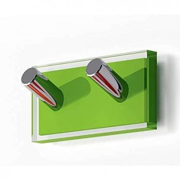 Gedy Rainbow Percha, Resinas termoplásticas, Transparente Verde, Doble