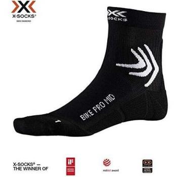 X-Socks Bike Pro Mid Socks, Unisex Adulto, Opal Black, 45-47