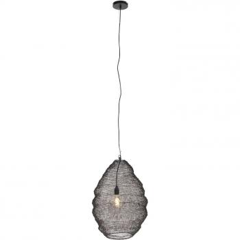 Lámpara colgante Lindby Eldric, Ø 40 cm, negra, hierro, E27, diseño moderno para salón y comedor (1 llama)
