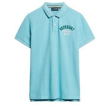 Polo Superdry de Manga Corta Vintage Superstate en color azul turquesa, talla L, para hombre