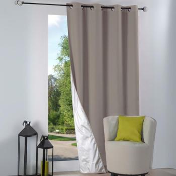 Cortina Aislante Opaca con Ojetes - Nelson - 135 x 240 cm - Lino - Beige