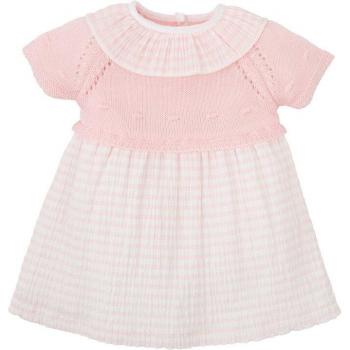 Vestido de bebé niña en color rosa con cuello volante