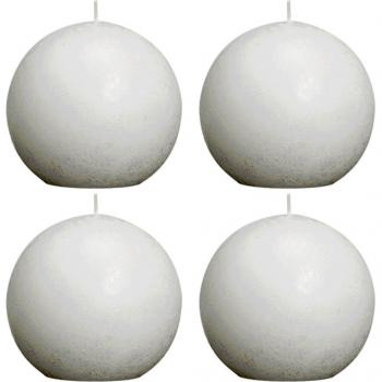 Bolsius - Vela de bola de parafina, rústica, color blanco