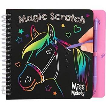 Depesche- Libro para Colorear Magic Scratch Book, Miss Melody, Color carbón