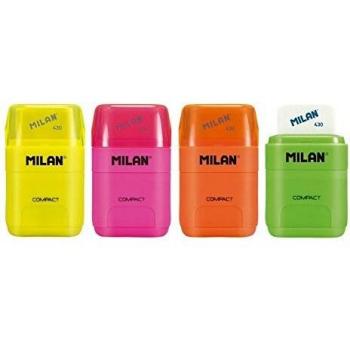 MILAN- Compact Fluo Gomas de Borrar, Color Blanco, pequeño