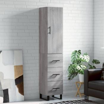 Armario alto Sonoma gris 34,5x34x180 cm madera contrachapada multicapa