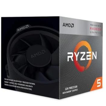 Procesador AMD Ryzen 5 3400G - 4 Núcleos, 3.7 GHz Base, 4.2 GHz Turbo, Gráficos Integrados Radeon RX Vega 11, Socket AM4, Caché L2