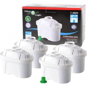 Haeger WF-4UN.002A Filter Logic Pack de 4 Filtros para Jarra de Agua, Compatibles con Maxtra, 4 Niveles de Filtraje