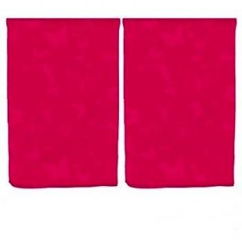 Soleil d'Ocre 43492 Par de mini visillos estampados Papillon Poliéster Rosa fucsia 60x90 cm