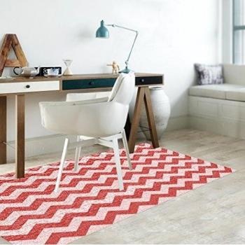 VINILIKO, Alfombra de vinilo, Rojo y Blanco, 66x100 cm