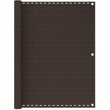 Toldo para balcón HDPE marrón 120x500 cm