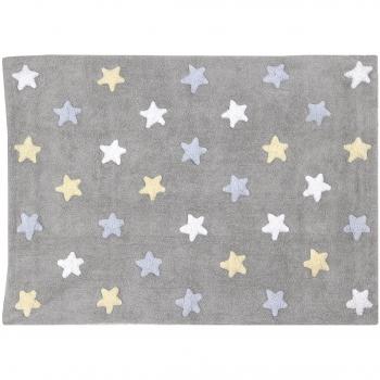 Alfombra Lavable Lorena Canals con diseño de Estrellas Tricolor