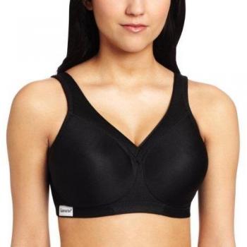Glamorise MagicLift Seamless Sports Bra for Women - Black, Size 42D