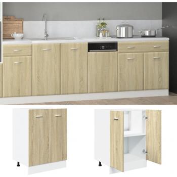 Armario inferior de cocina contrachapada color roble 60x46x81,5 cm vidaXL
