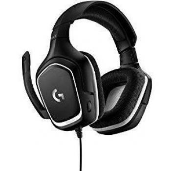 Logitech G332 Auriculares Gaming con Cable, Audio Estéreo, Transductores 50 mm, 3.5 mm Jack, Micrófono Volteable para Silenciar, Ligero, PC/Mac/Xbox One/PS4/Nintendo Switch, Negro/Blanco