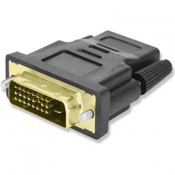 Adaptador de HDTV Hembra a DVI-D 24+1 Pin Macho Negro Bidireccional Video Digital Full HD 1080p