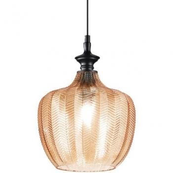Colgante Lord 1 bombilla Vidrio, metal ámbar E27 decoración vintage-decò