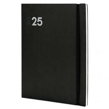 Finocam - Agenda Dynamic Mara 2025, encuadernada, semana vista vertical, tamaño 210x270 mm, color negro, multilingüe, período de enero 2025 a diciembre 2025 (12 meses)