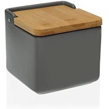 Versa, salero tapa bambú gris linea cocina, cerámica, VS-21440155