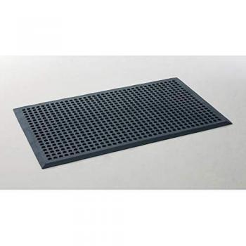 Alfombrilla Antifatiga Worksafe de Caucho Negro 1.5m x 0.9m x 16mm Antidelizante Perforada