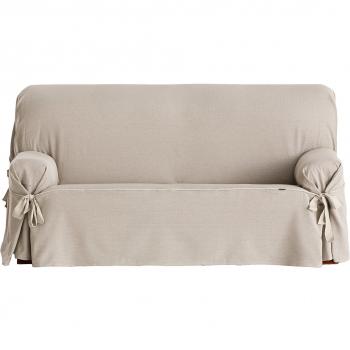 Eysa Constanza - Funda de sofa de lazos, color lino, 180 a 230 cm, 3 plazas