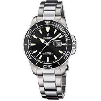 FESTINA Reloj Modelo F20503/4 de la colección Boyfriend Collection, Caja de 34,5 mm Negro con Correa de Acero para señora