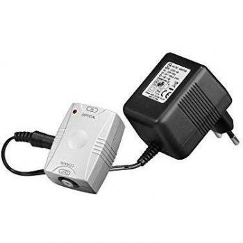 Conversor de señal óptica a coaxial, con cargador