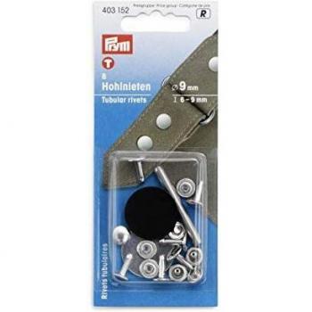 Prym 403152 Hohlnieten Klemmber. 6-9 mm MS silberfarbig