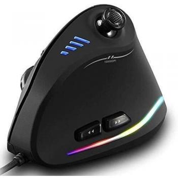 Zeerkeer Ratón inalámbrico Vertical,Ratón Ergonómico Inalámbrico de Juego Portátil Ajustable con Cable y Palanca 11 Botones Programables 10000 dpi