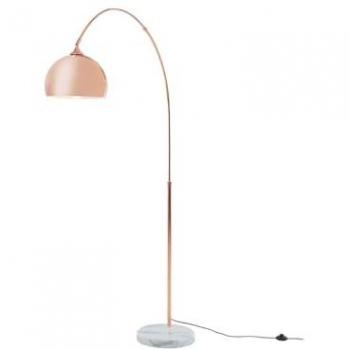 Lámpara de pie Art Decó OMBRAGE - Metal y Mármol - Altura 180 cm - Cobre