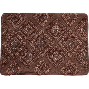 Funda cojín algodón 60x1x40 rombos marrón