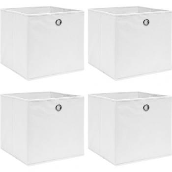 vidaXL Storage Boxes 4 pcs White 32x32x32 cm Fabric