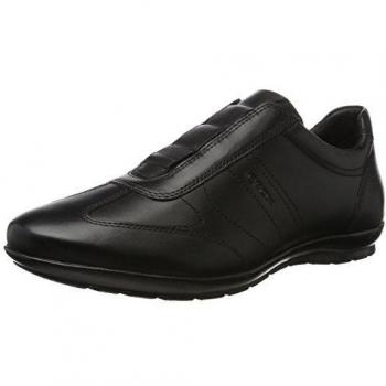 Geox Symbol Smooth Leather Men's Sneakers, Black, Size 41