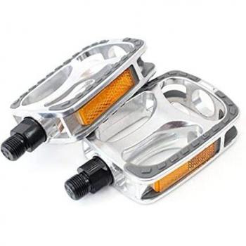 Pedales Contec CP-030 Plateados y Negros, Alta Durabilidad y Diseño Ergonómico