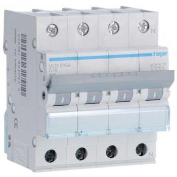 Interruptor automático Hager 3P+N 16A curva-C 6kA