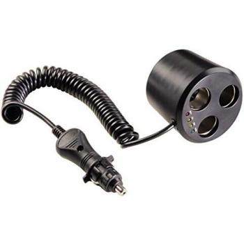 Hama - 3-way Distributor para Cigarette Lighter Socket, 12V, 8A, LED, 12 V, 8 MB/s, Negro