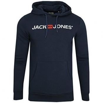 Jack & Jones Men's Corp Old Logo Hoodie - Navy Blue - Size S