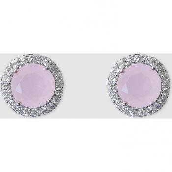 Pendientes Dada Burma con cuarzo rosa y circonita