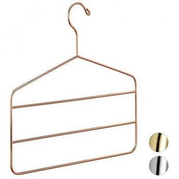 Percha Múltiple Elegante de Metal en Cobre para Pantalones, Faldas y Bufandas - Relaxdays