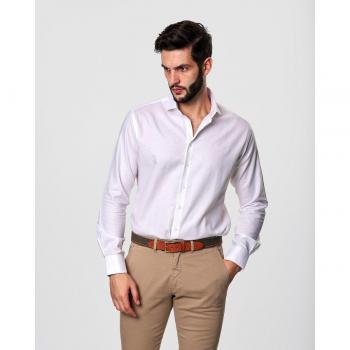 Camisa Spagnolo Dobby Blanco Slim Hombre